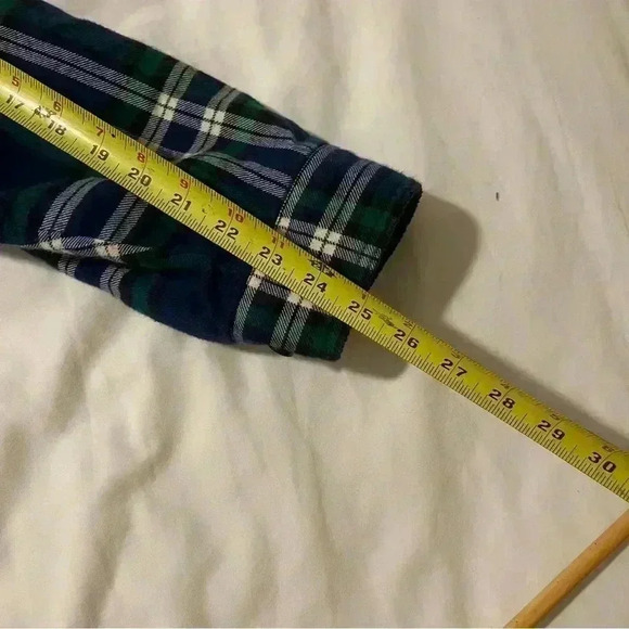 LL Bean Mens Extra Tall Fleece Lined Flannel Blue Plaid Long Sleeve Shirt - Picture 6 of 8